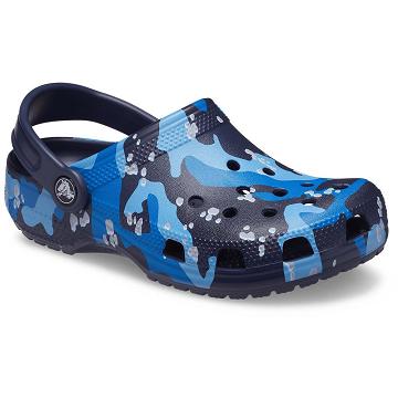 Crocs Classic Camo Girls' Clogs Navy / Multi | Australia 1507NWYB